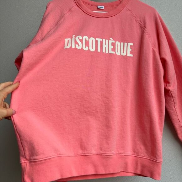 Clare V Discotheque Sweatshirt Anthropologie Sweater Salmon Pink Size Large - Picture 4 of 9